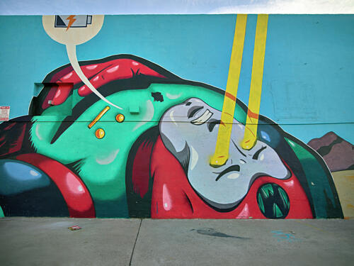 Fallen Superhero Mural Art in Downtown Phoenix, Arizona Art Print