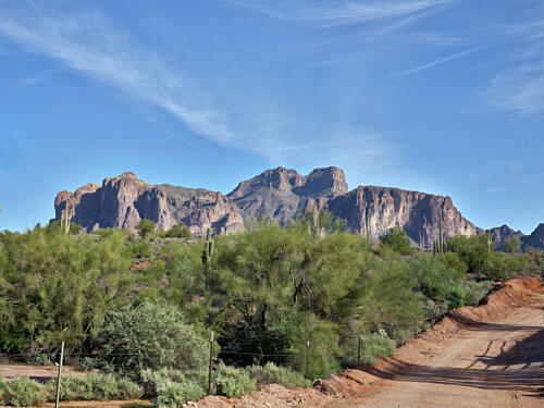 The Superstition Mountains, Near Tortilla Flat, Arizona, East of Phoenix I Art Print