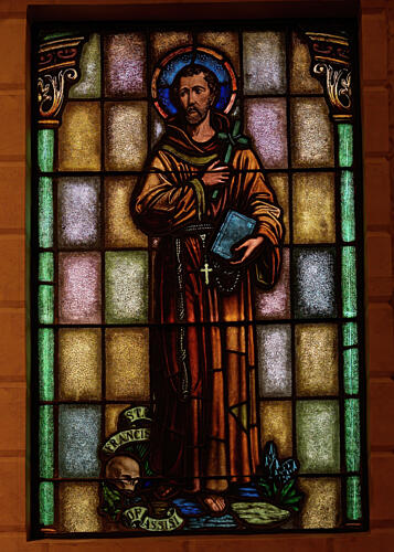 Stained-Glass Window at the Cathedral of St. Augustine in Tucson, Arizona I Art Print