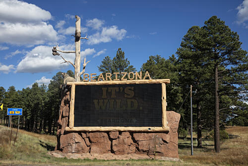 Playful Entrance Sign at Bearizona, Williams, Arizona Art Print