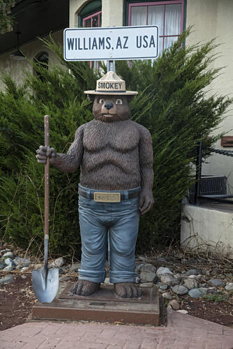 Sculpture of Smokey Bear, the U.s. Forest Service Mascot, in Williams, Arizona Art Print