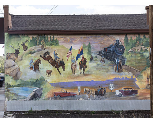 Historical Mural in Williams, Arizona Art Print