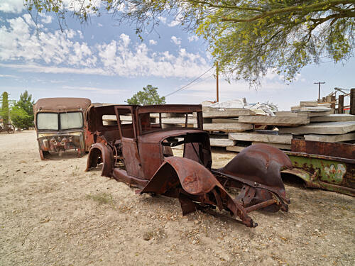 Rusted Relics in an Automobile Graveyard Near Yucca, Arizona III Art Print