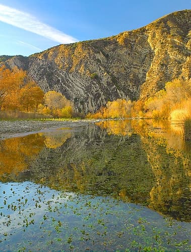 Mountains Reflected in Santa Ynez River-California Landscape Print