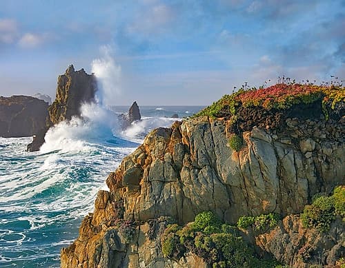 Pounding Waves at Piedras Blancas-California Landscape Print