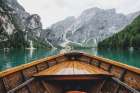 On a boat on Lago di Braies, Italy Art Print