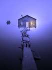 Purple House on the Lake Landscape Print