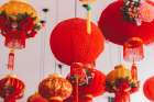 Red Chinese Lanterns Art Print