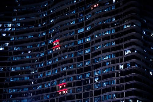 Red in the Building Photography Print