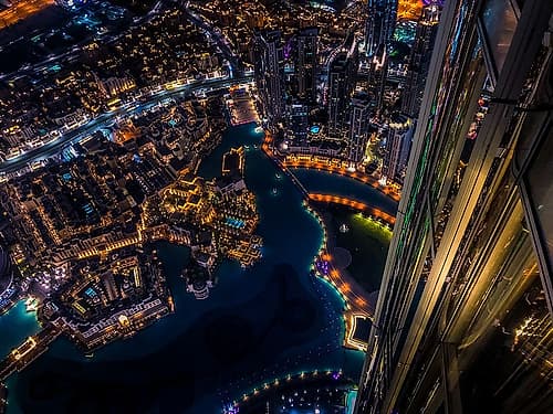 View from the Burj Dubai at night Photography Print