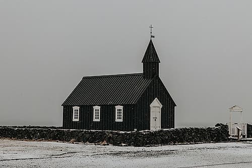 Winter Church in Iceland Art Print
