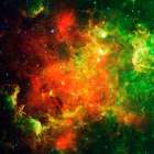 Red and Green Nebula Art Print