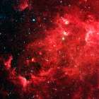 Red Square Nebula Art Print