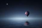 Balloon Night Flight Art Print