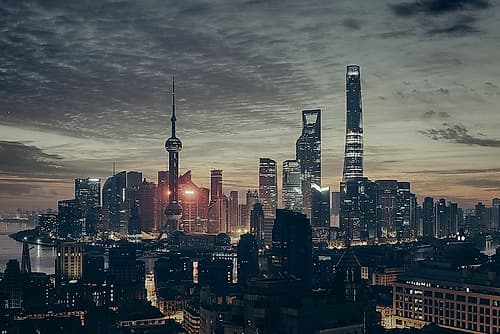 Shanghai Skyline Art Print