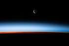A Waxing Crescent Moon Pictured from the ISS Art Print