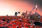 Artist Concept The first Humans on Mars Visit the Viking 2 Lander Site Art Print