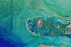 Caspian Sea Viewed from Space Art Print