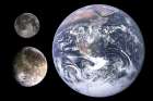 Diameter comparison of Ganymede - Moon - and Earth Art Print