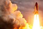 Space Shuttle Atlantis STS-135 Launch in 2011 Art Print