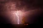 The Endeavour at Launch Pad 39a as a Storm Passes 2011 Art Print