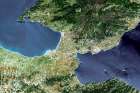 The Isthmus of Corinth - Greece from Space Art Print