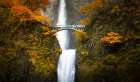 Multnomah Falls in Autumn Art Print