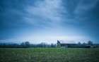 Rustic Barn on a Rainy Morning Art Print