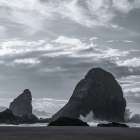 Crashing Waves Against the Sea Stacks Art Print