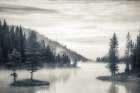 Mist on a Mountain Lake Art Print
