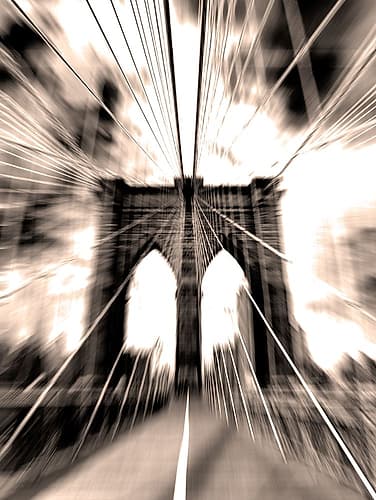 Brooklyn Bridge Solarized Photography Print