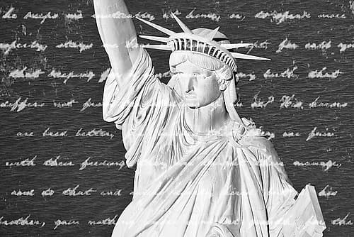 Statue Of Liberty Words Photography Print
