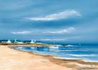 Hameau au bord de la baie Art Print