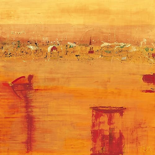 Orange Landscape Landscape Print