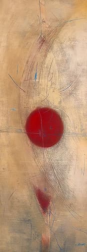 Triptyque rouge I Géométrique reproduction