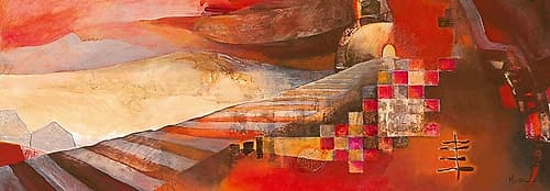 Railway Landscape Art Print by Margreet Holtkamp