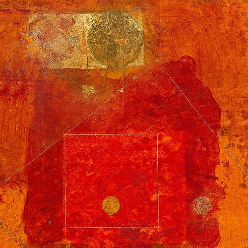 Squares with circles Art Print
