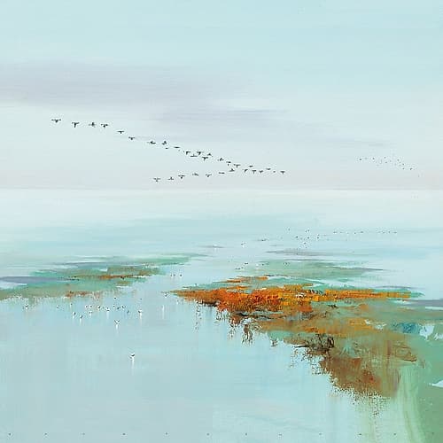 Flying Birds Landscape Print