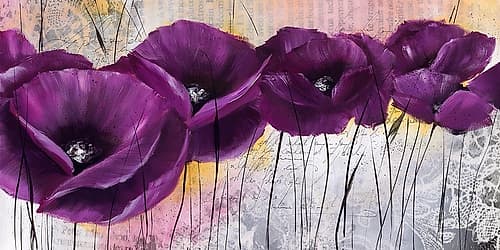 Pavot violet I Art Print