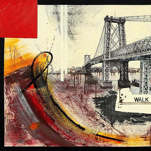 Walk Over East River I Art Print by Caroline Laffargue