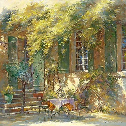 La terrasse du chateau Art Print