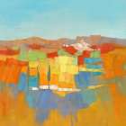Le village aux 3 cypres Art Print