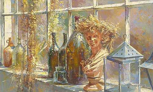 Jeune fille au chapeau de paille Landscape Print