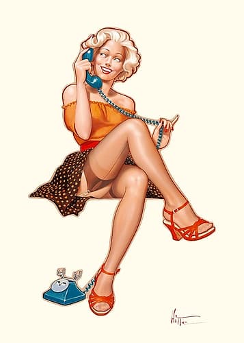 Betty au telephone Art Print