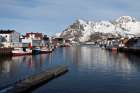 Henningsvaer Hafen  Lofoten im Winter Art Print