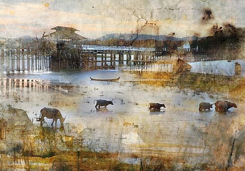 Pont en teck Art Print