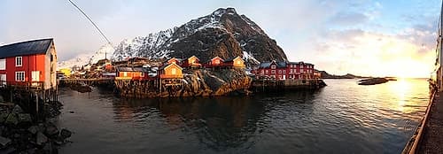 Alte Fischerhutten - Lofoten - Panorama Coastal Print