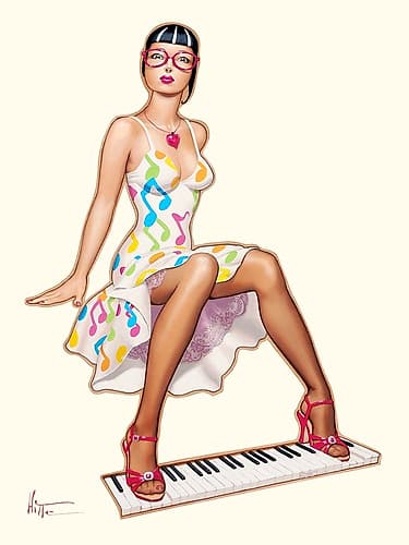 Piano Girl Art Print