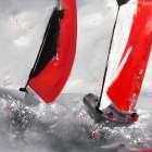 Deux voiles rouges Art Print