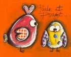 Poule et Poulet Art Print